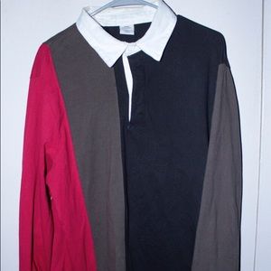 Urban outfitters color block long sleeve polo
